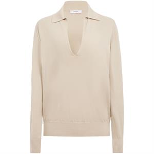 REISS NELLIE Deep V Collared Knit Top
